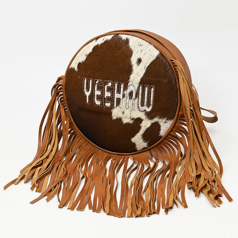 American Darling Western Hair-On Cowhide Fringe Backpack Bag with Genuine Leather by American Darling