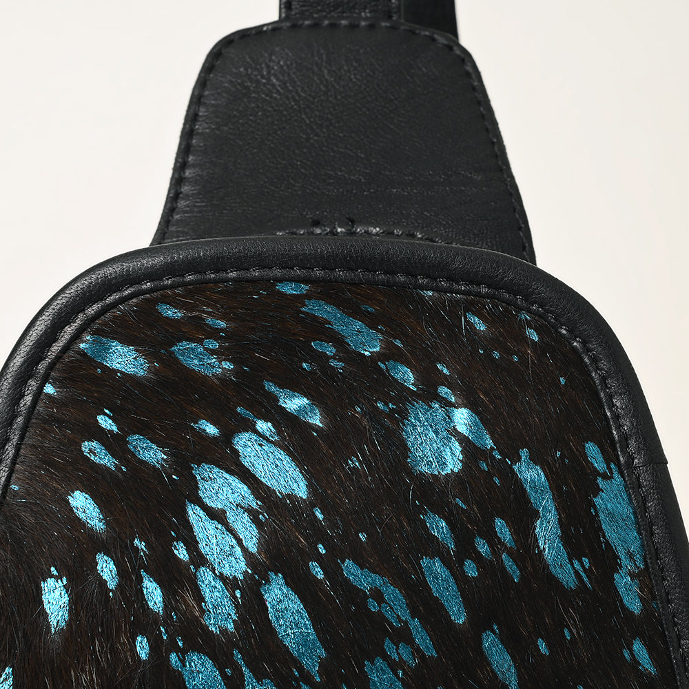 American Darling Floral Hand Tooled Bag | Hair on Cowhide Sling