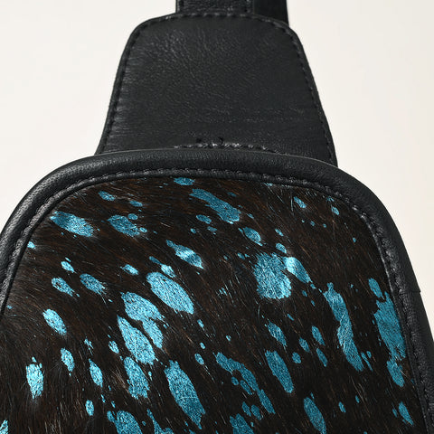 ADBG1146 American Darling Floral Hand Tooled Bag -Hair on Cowhide Sling