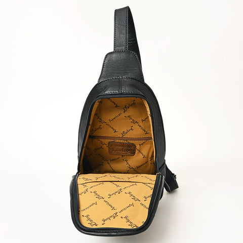 American Darling Floral Hand Tooled Bag -Hair on Cowhide Sling
