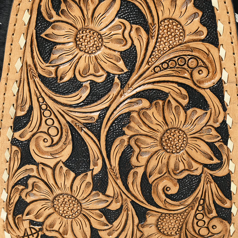 American Darling Floral Hand Tooled Bag -Hair on Cowhide Sling