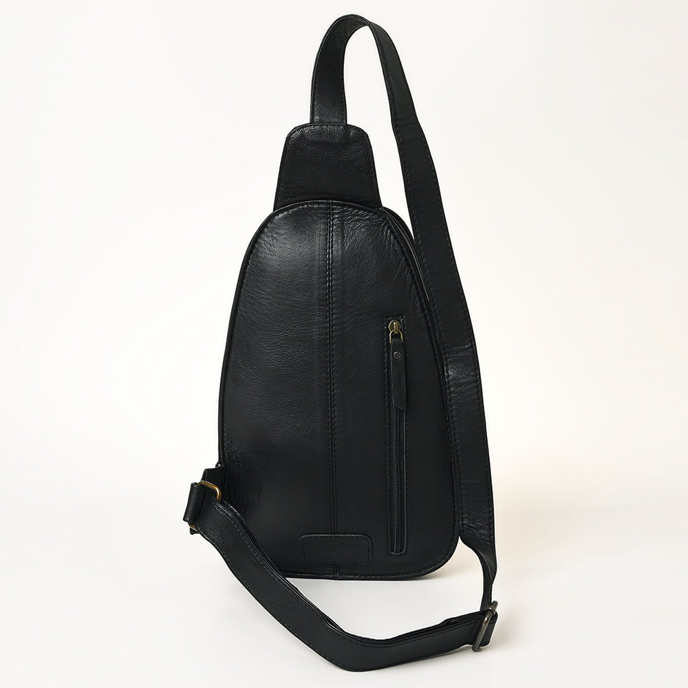 American Darling Floral Hand Tooled Bag | Hair on Cowhide Sling