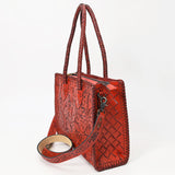 ADBG1412 Hand-Tooled Leather Tote Bag - Floral Western Design