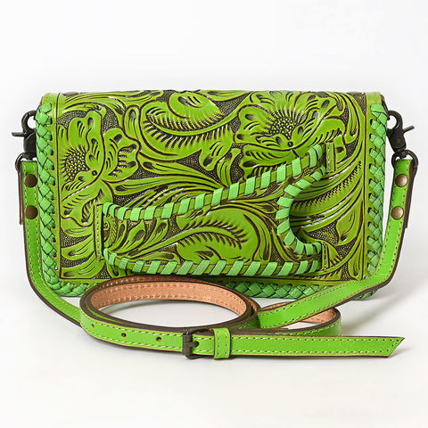 ADBG1228 American Darling Western Hand-Tooled Leather Clutch Bag with Floral Carving