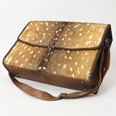 American Darling Hair-On Cowhide Western Leather Briefcase Bag | Genuine Leather Laptop Work Bag
