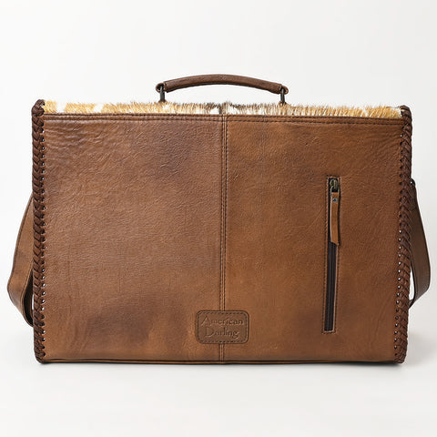 American Darling Hair-On Cowhide Western Leather Briefcase Bag | Genuine Leather Laptop Work Bag