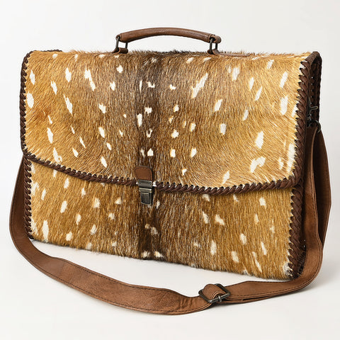 American Darling Hair-On Cowhide Western Leather Briefcase Bag | Genuine Leather Laptop Work Bag