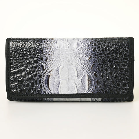 American Darling Crocodile Embossed Western Leather Wallet Bag Genuine Leather Women Wallet