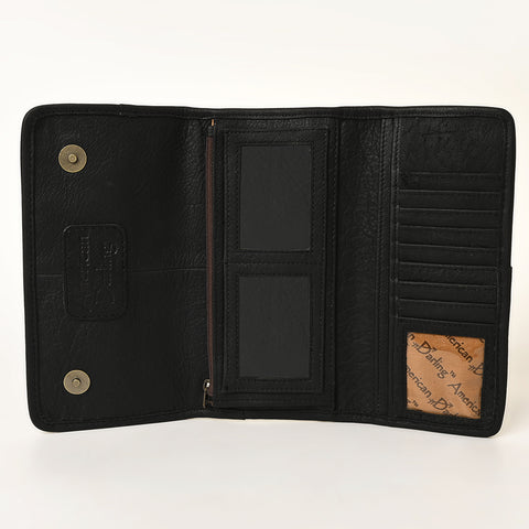 American Darling Crocodile Embossed Western Leather Wallet Bag Genuine Leather Women Wallet