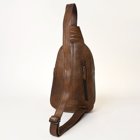 American Darling Hand-Tooled Western Leather Sling Bag | Genuine Leather Floral Carved