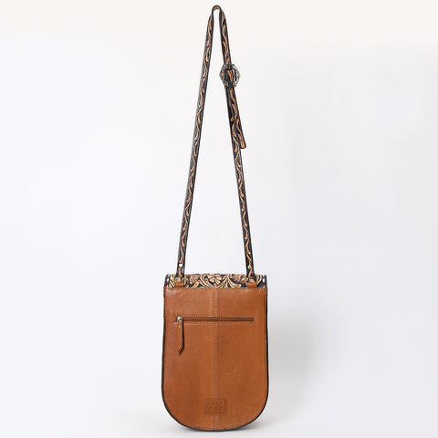 American Darling Western Leather Hand Tooled Floral Carved Messenger Bag