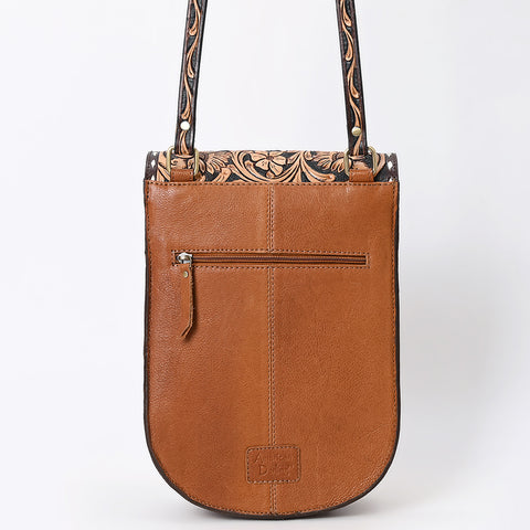 American Darling Western Leather Hand Tooled Floral Carved Messenger Bag