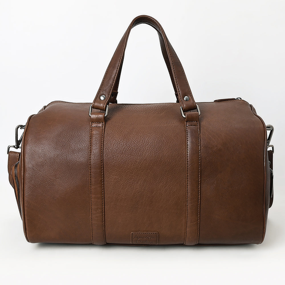 LC-ADBGM390 Leather Duffel Bag - Handmade Full-Grain Western Travel Weekender with Shoulder Strap