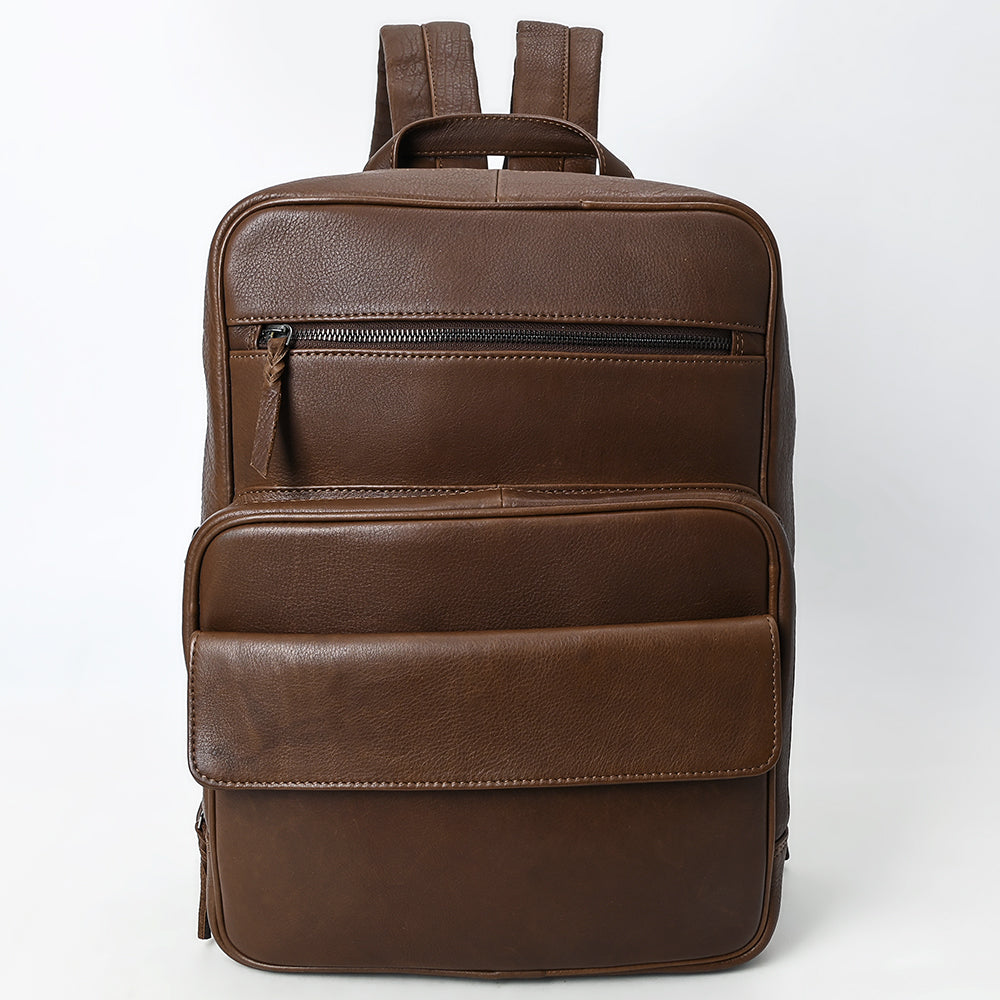 LC-ADBGM391 Leather Backpack - Structured Full-Grain Western Travel & Work Bag