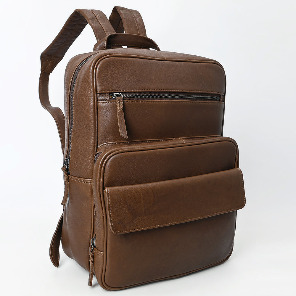LC-ADBGM391 Leather Backpack - Structured Full-Grain Western Travel & Work Bag