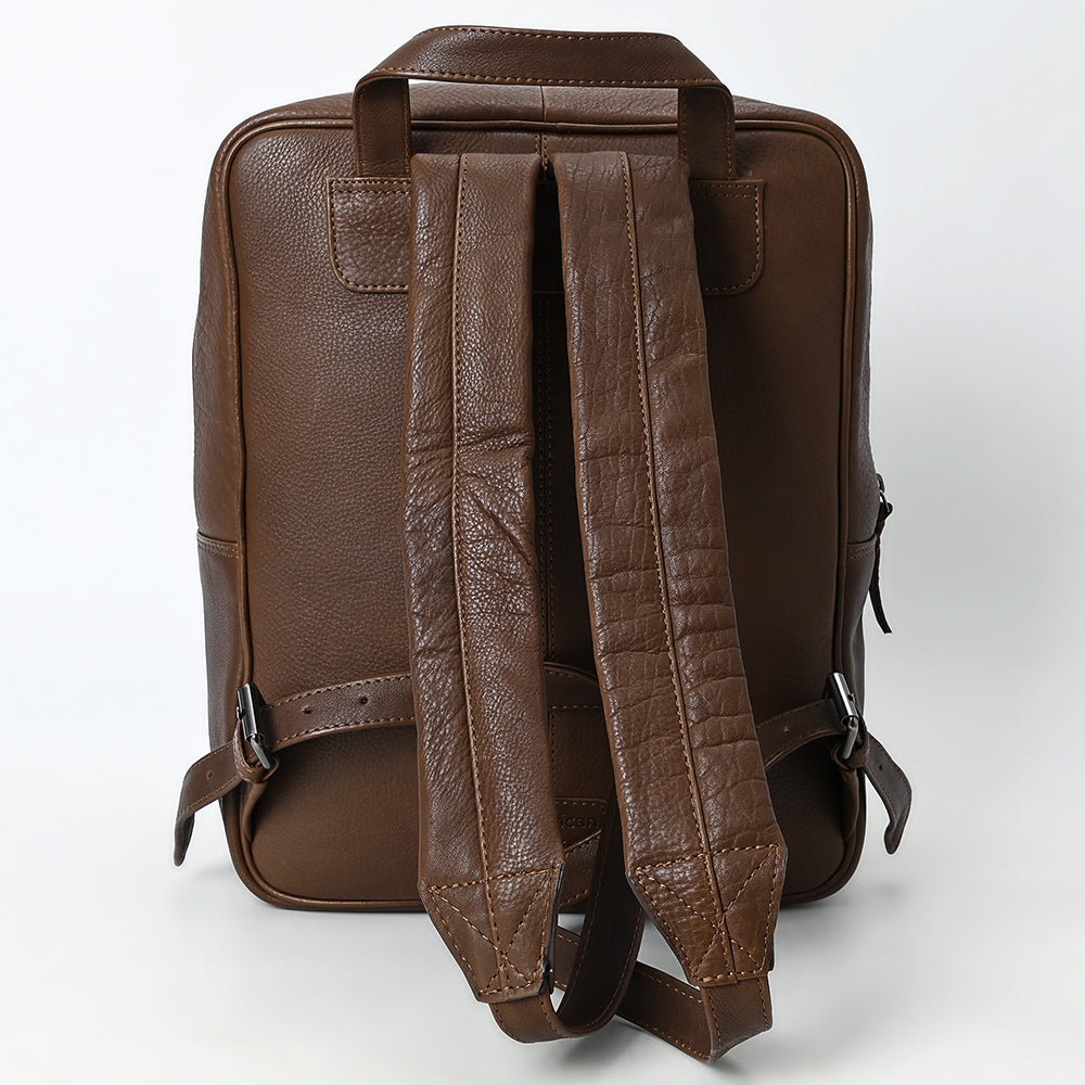 LC-ADBGM391 Leather Backpack - Structured Full-Grain Western Travel & Work Bag