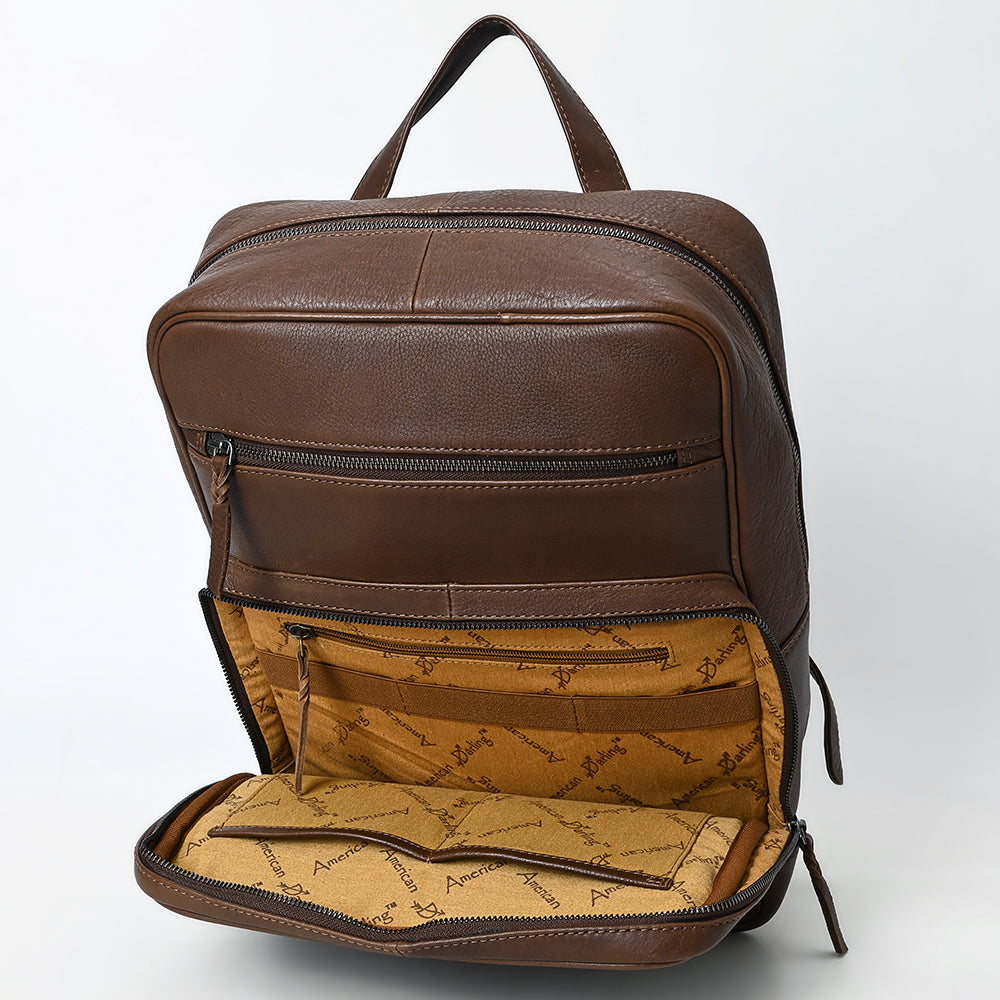 LC-ADBGM391 Leather Backpack - Structured Full-Grain Western Travel & Work Bag
