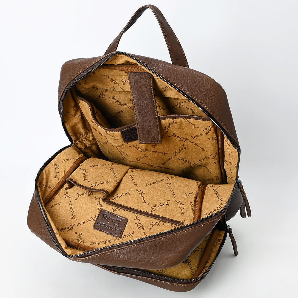 LC-ADBGM391 Leather Backpack - Structured Full-Grain Western Travel & Work Bag
