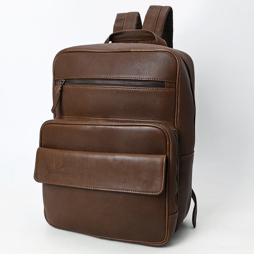 LC-ADBGM391 Leather Backpack - Structured Full-Grain Western Travel & Work Bag