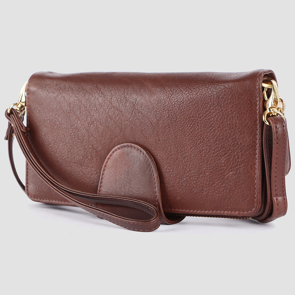 ADBGM393 Pebbled Leather Wristlet Clutch Wallet - American Darling