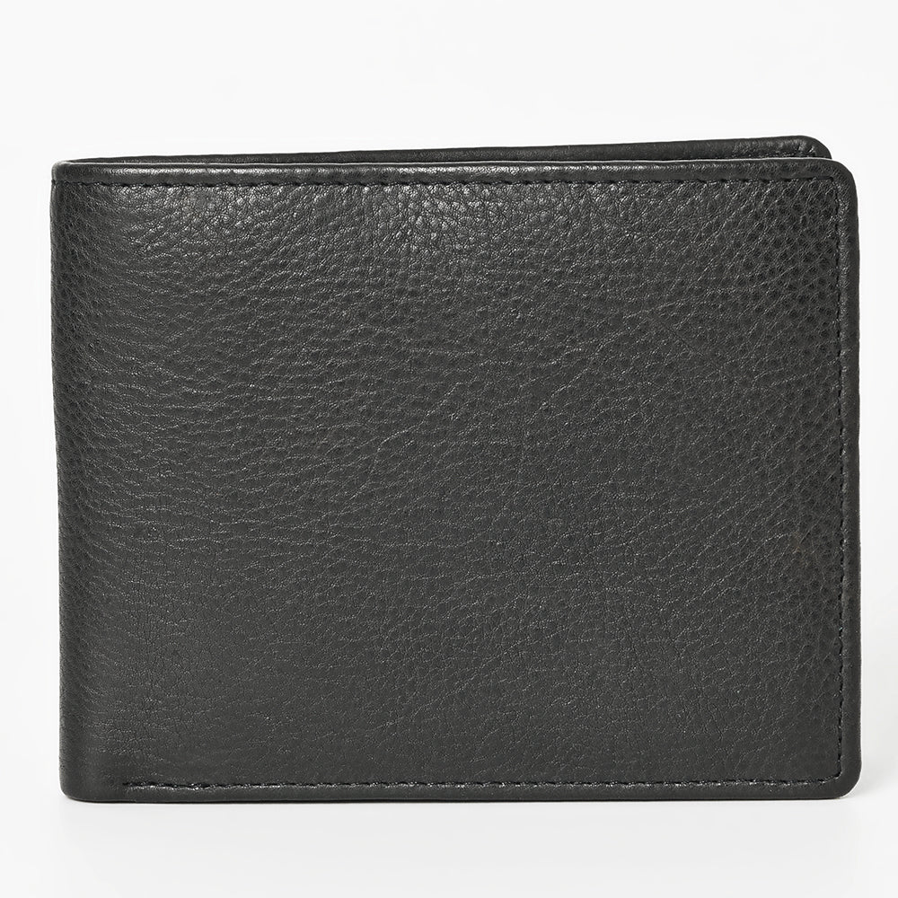 ADBGM395B Black Full-Grain Leather Bifold Wallet - American Darling