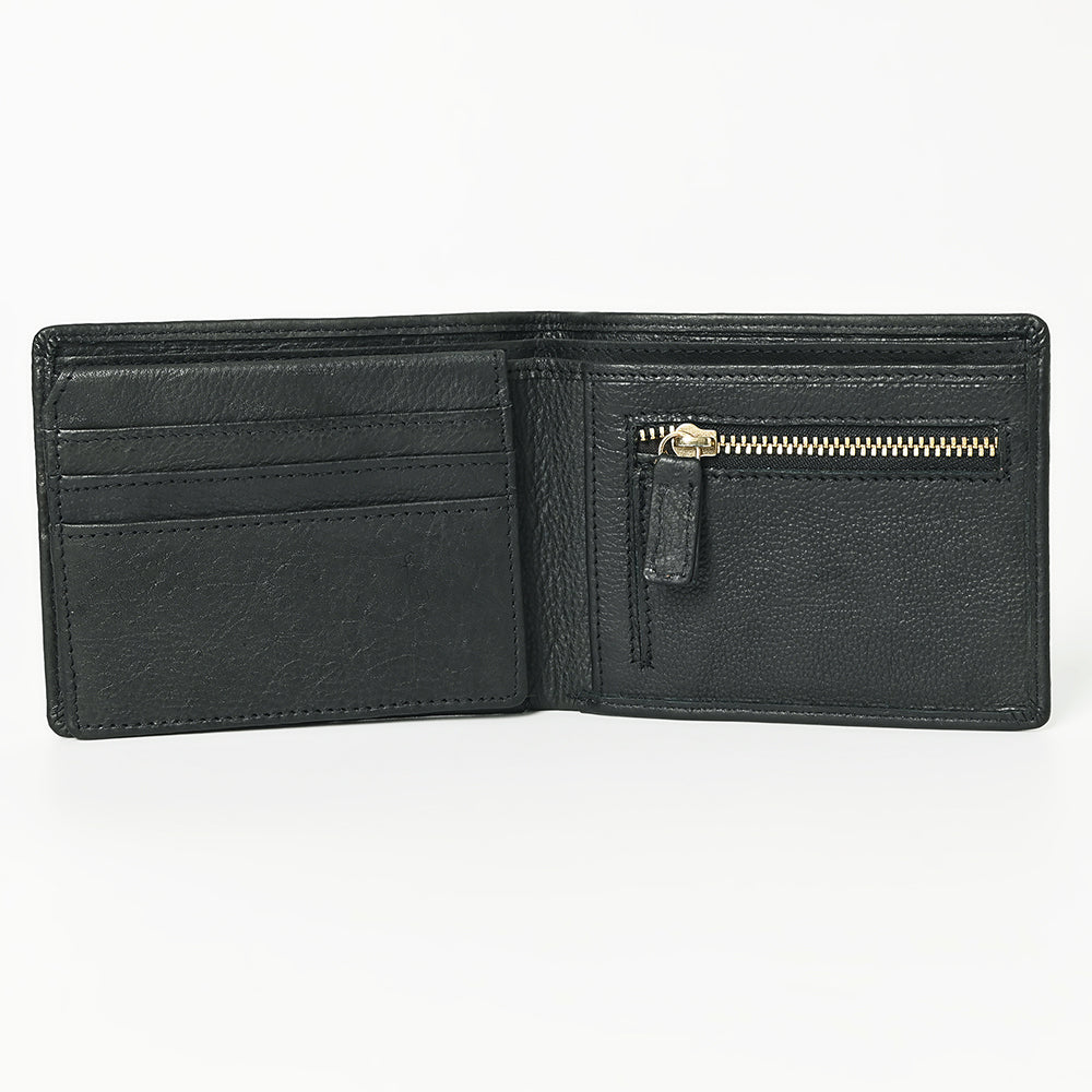 ADBGM395B Black Full-Grain Leather Bifold Wallet - American Darling