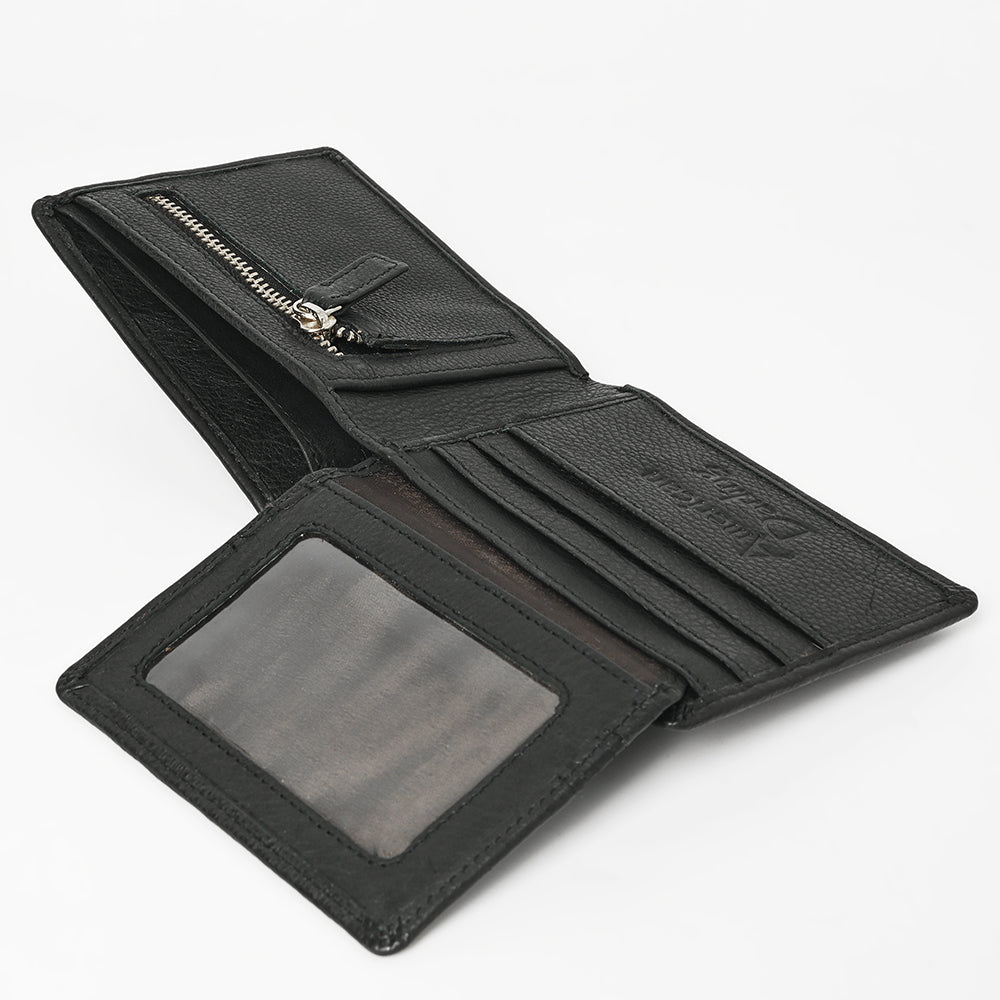 ADBGM395B Black Full-Grain Leather Bifold Wallet - American Darling