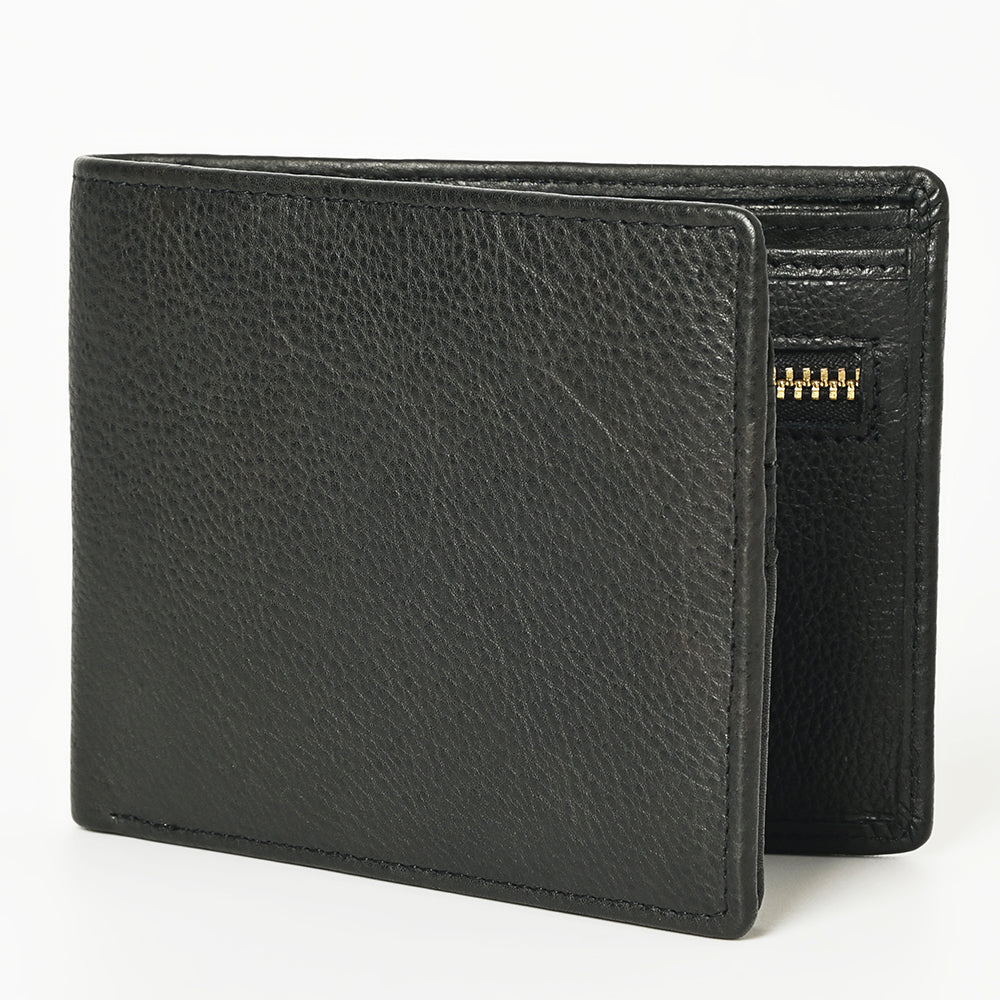 ADBGM395B Black Full-Grain Leather Bifold Wallet - American Darling