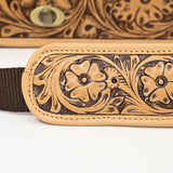 LC-ADBGZ802 Hand-Tooled Leather Crossbody Bag - Western Floral Crossbody with Padded Strap
