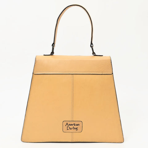 ADBGZ808 Hand-Tooled Leather Flap Tote Bag - Western Top Handle Purse