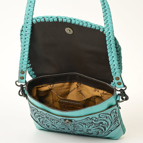 American Darling Handcrafted Leather Western Crossbody Bag ï¿½ Hand-Tooled Floral Carving with Genuine Leather
