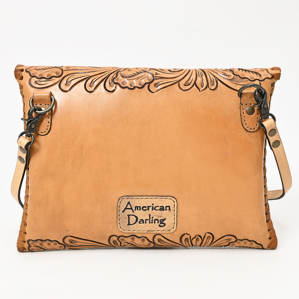 ADBG1109 Hand-Tooled Leather Envelope Crossbody Bag-Genuine Western Cowhide by American Darling