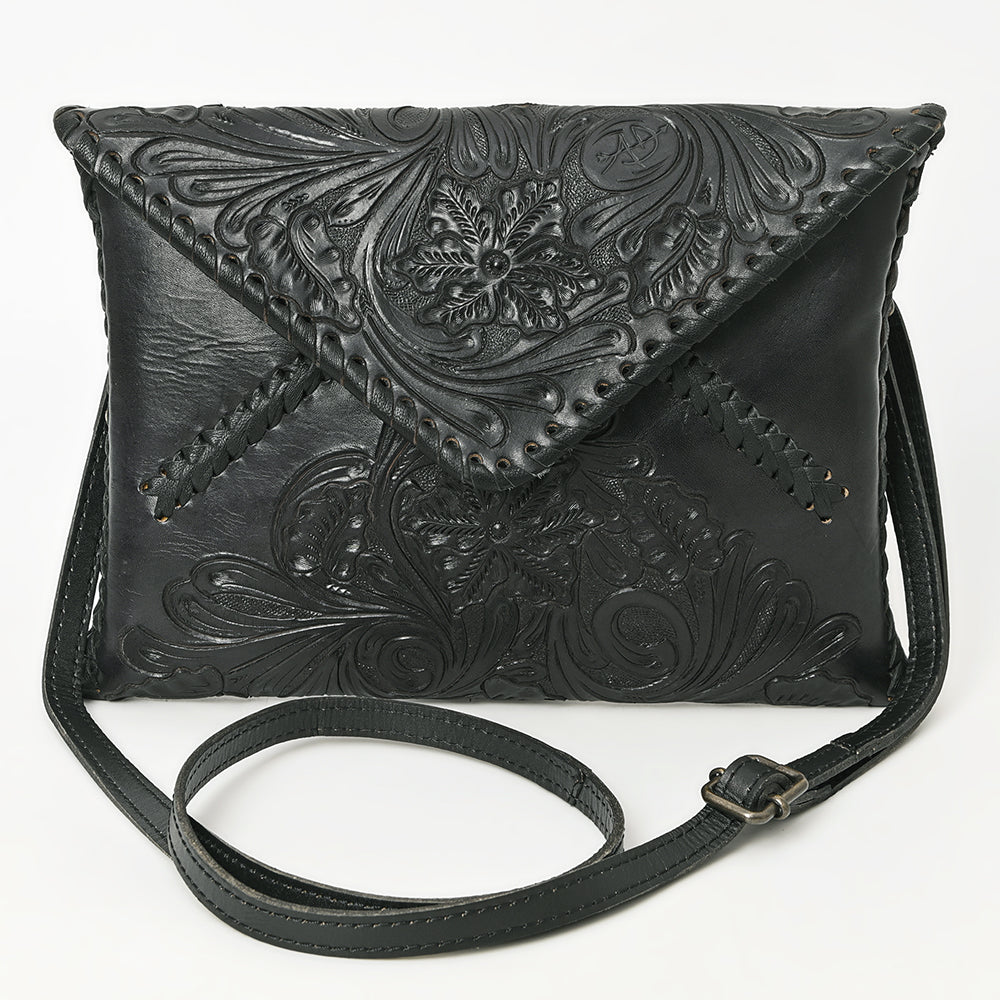 ADBG1109 Hand-Tooled Leather Envelope Crossbody Bag-Genuine Western Cowhide by American Darling