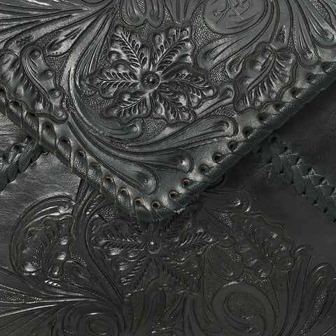 American Darling Hand-Tooled Genuine Leather Western Envelope Bag ï¿½ Floral Carved Crossbody