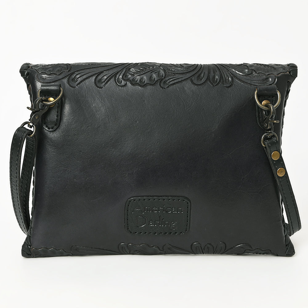 ADBG1109 Hand-Tooled Leather Envelope Crossbody Bag-Genuine Western Cowhide by American Darling