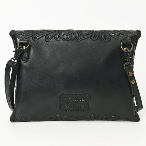 American Darling Hand-Tooled Genuine Leather Western Envelope Bag ï¿½ Floral Carved Crossbody