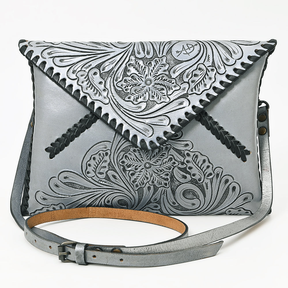 ADBG1109 Hand-Tooled Leather Envelope Crossbody Bag-Genuine Western Cowhide by American Darling