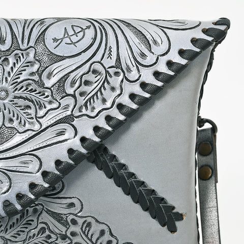 American Darling Hand-Tooled Genuine Leather Western Envelope Bag ï¿½ Floral Carved Crossbody