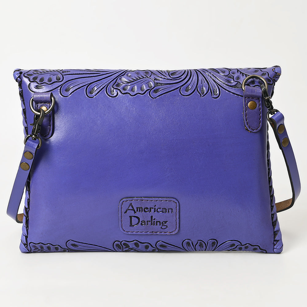ADBG1109 Hand-Tooled Leather Envelope Crossbody Bag-Genuine Western Cowhide by American Darling