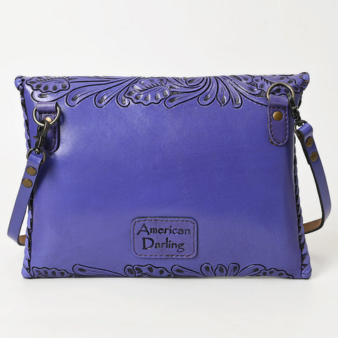 American Darling Hand-Tooled Genuine Leather Western Envelope Bag ï¿½ Floral Carved Crossbody