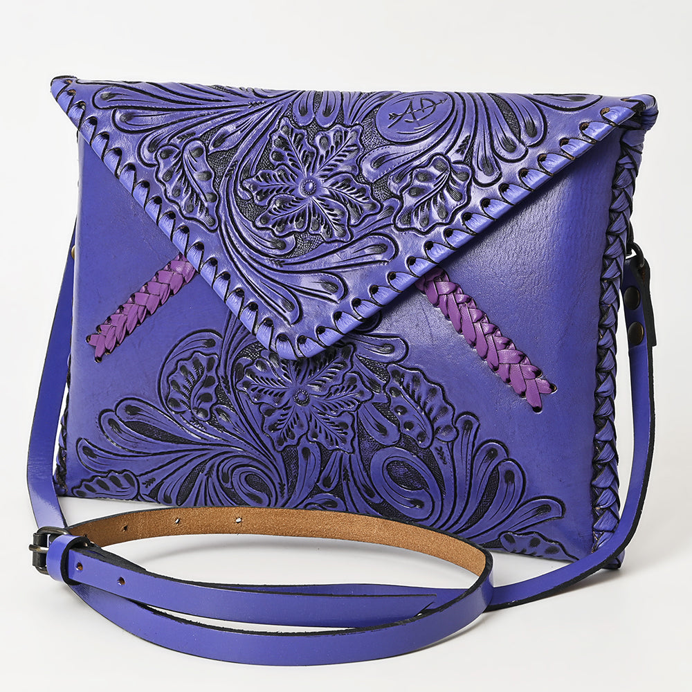 ADBG1109 Hand-Tooled Leather Envelope Crossbody Bag-Genuine Western Cowhide by American Darling