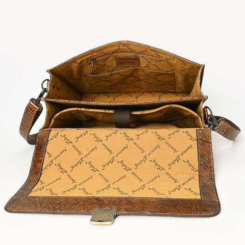 American Darling Crocodile Embossed Genuine Leather Western Briefcase Bag | American Darling Work Tote