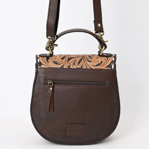 American Darling Western Leather Hand Tooled Floral  Crossbody Bag