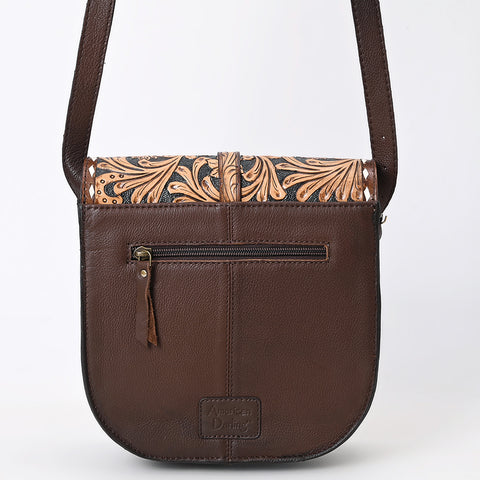 American Darling Western Leather Hand Tooled Floral Small Cross body Bag