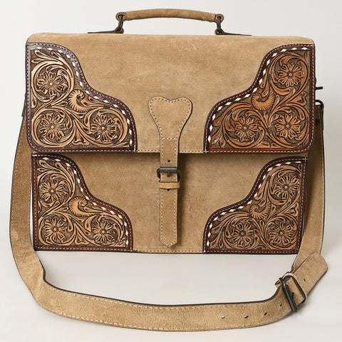 American Darling Hand-Tooled Genuine Leather Western Briefcase Bag | Genuine Suede & Buckstitch Artisan Design