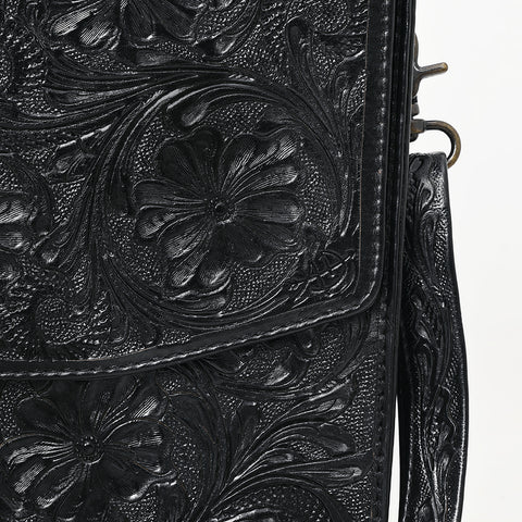American Darling Western Hand-Tooled Leather Briefcase Bag ï¿½ Floral Carved Genuine Leather Work Bag