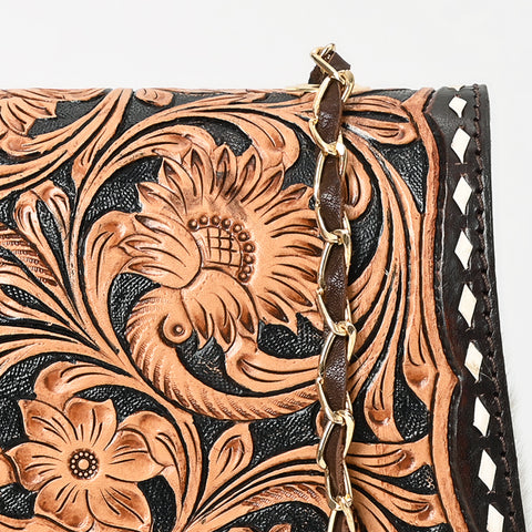 American Darling Western Leather Cross body Bag Hand Tooled Hair-On Cowhide