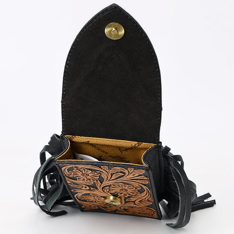 American Darling Western Leather Cell Phone Holder Hand Tooled Fringe