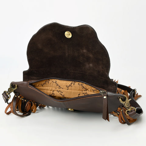 American Darling Western Leather Small Cross body Bag Hand Tooled Floral