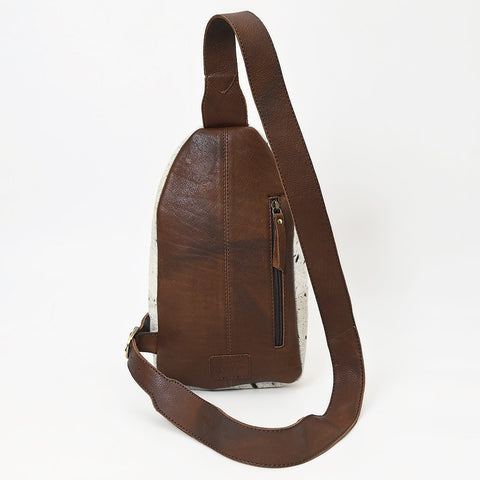 American Darling Hair-On Cowhide Hand Tooled Leather Sling Bag